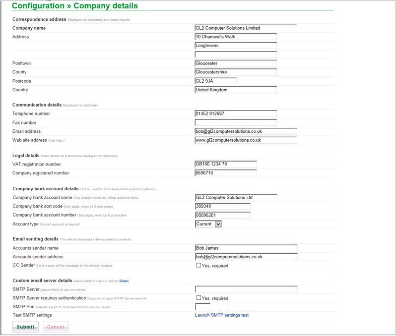 Set Your Company Details