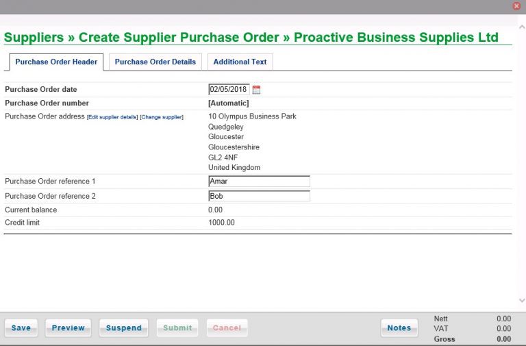 Produce Purchase Order - Prelude Software Help