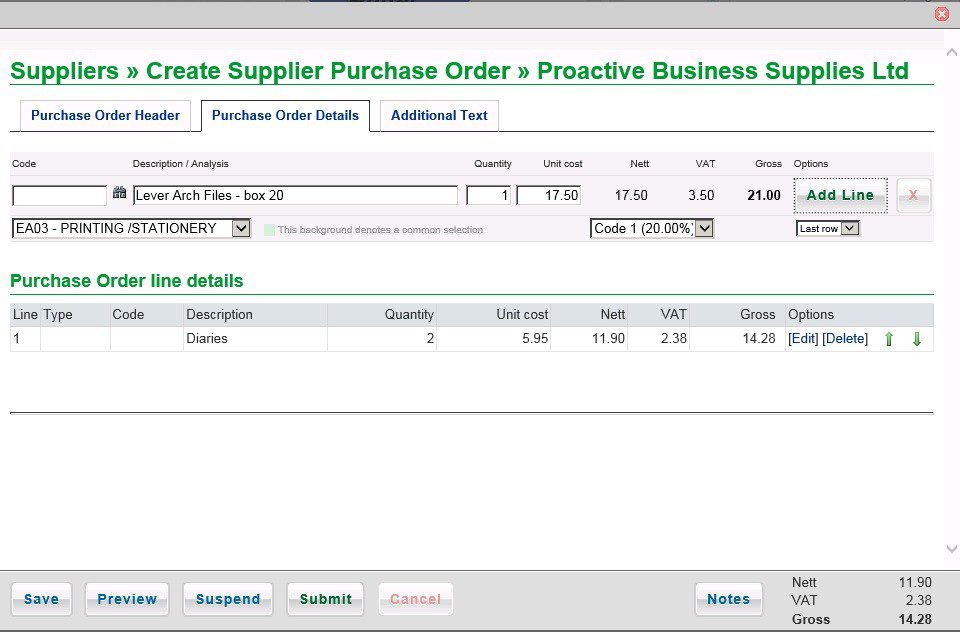 Produce Purchase Order