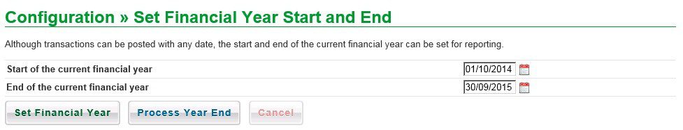 Set Start And End Dates For Financial Year