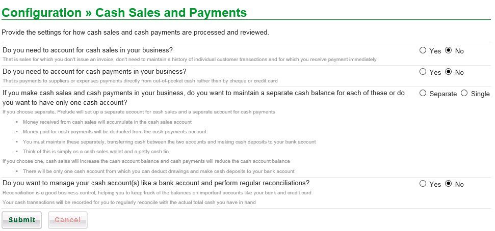 Configure Cash Sales And Payments