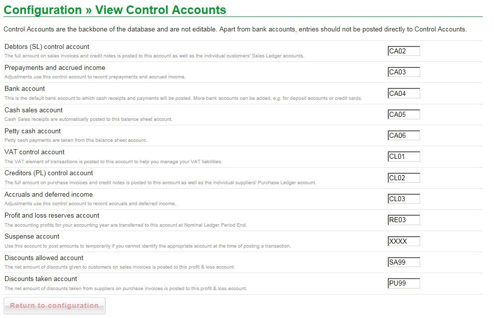 View Control Accounts