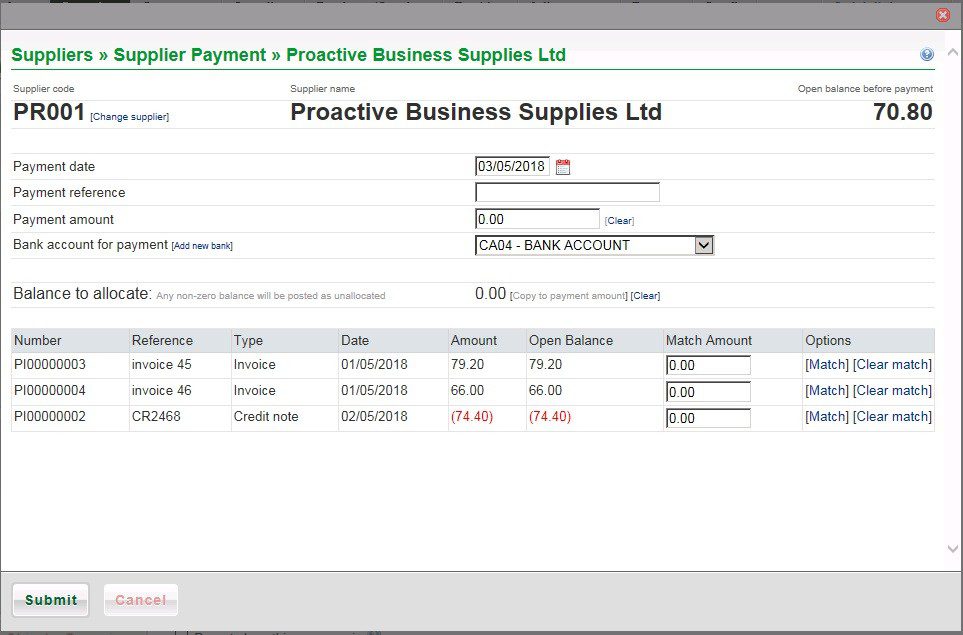 Post Supplier Payments