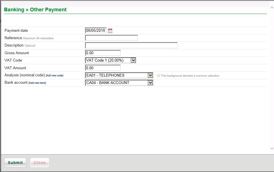 Other Payment (Single Analysis) - Nominal