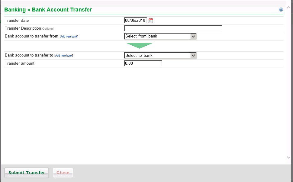 Transfer Amounts Between Bank Accounts