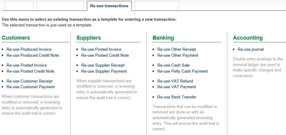 Re-Use Transactions