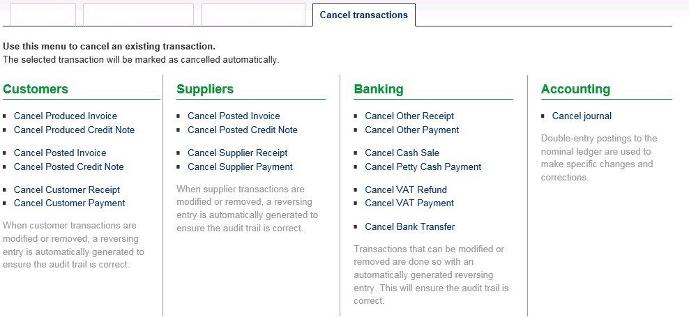 Cancel Transactions