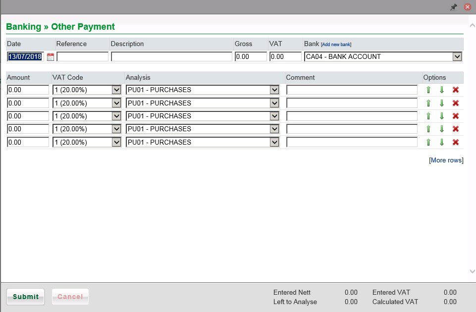 Other Payment (Multiple Line Analysis) - Nominal