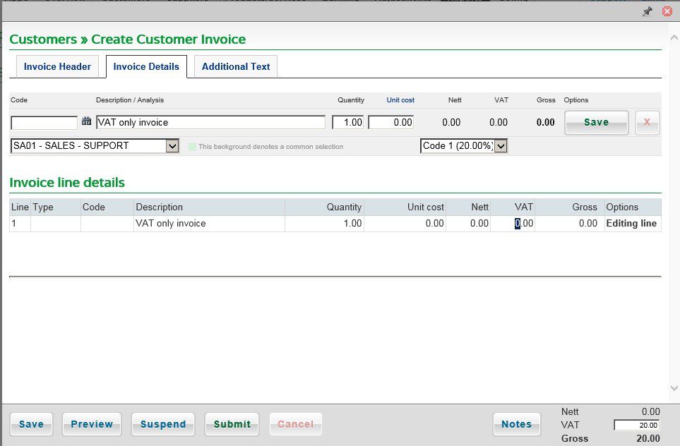 Produce Sales Invoice