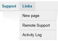 Support And Links Menus