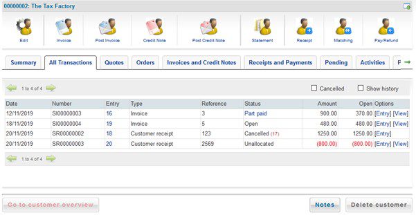 Sales Ledger Un-Matching