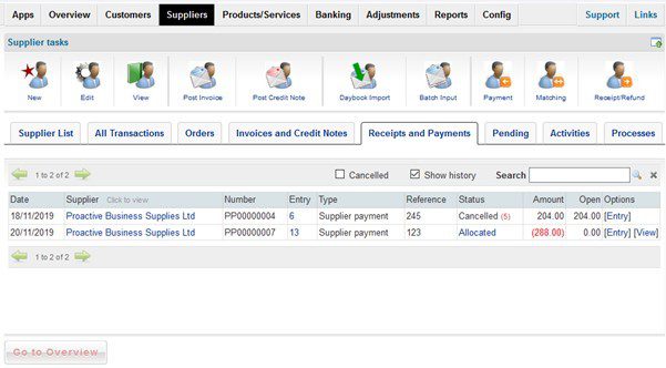 Purchase Ledger Un-Matching