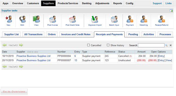 Purchase Ledger Un-Matching