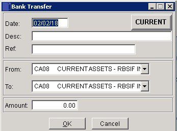 Cash Book - Transfers Between Bank Accounts