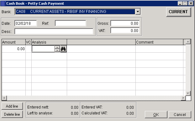 Cash Book - Post Petty Cash Payments