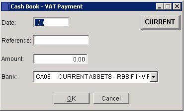 Cash Book - Post VAT Payments