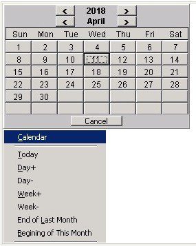 Using The Software - Dates And Calendar