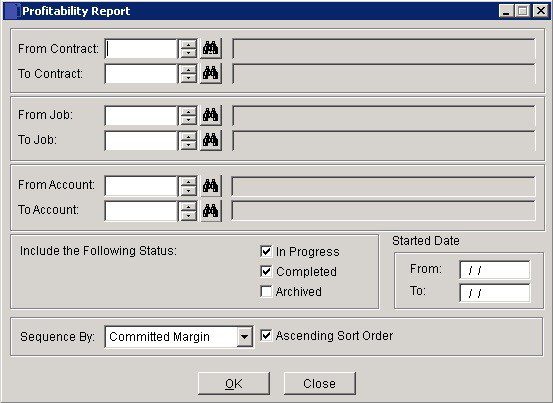 Costing - Contracts And Jobs Reports