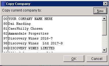 File Menu - Create New Company (Or Copy Existing)