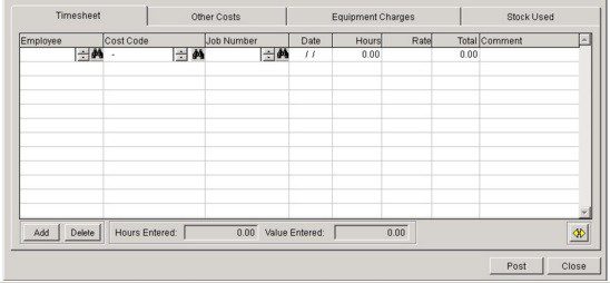 Costing - Record Job Or Workstream Costs