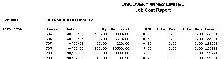 Costing - Contracts And Jobs Reports