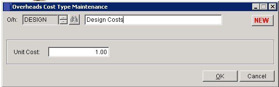 Costing - Create Or Amend Cost Codes
