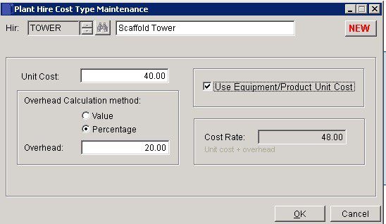 Costing - Create Or Amend Cost Codes