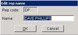 Sales Ledger - Create, Edit And Delete Rep Codes