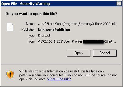 Internet Explorer Security Warning