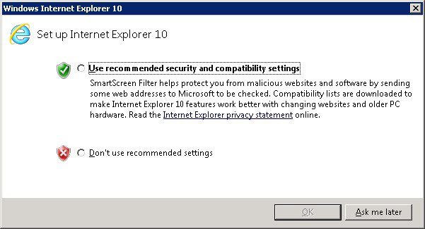 Internet Explorer Security Warning