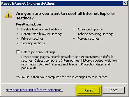 Internet Explorer Security Warning