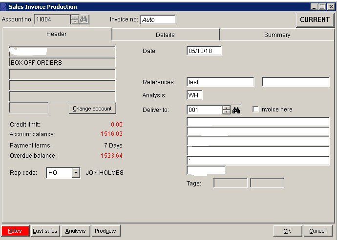 Sales Ledger - Produce Invoices