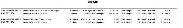 Costing - Contracts And Jobs Reports