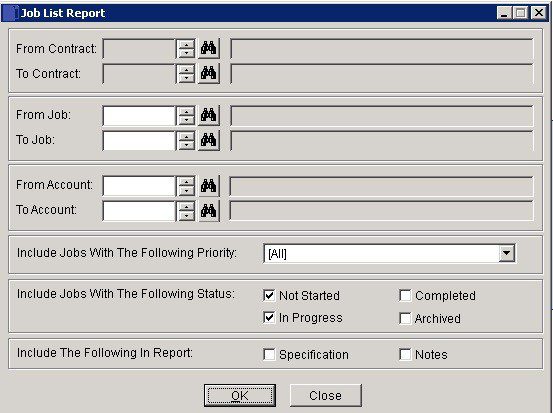 Costing - Contracts And Jobs Reports