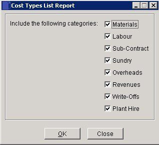 Costing - Contracts And Jobs Reports