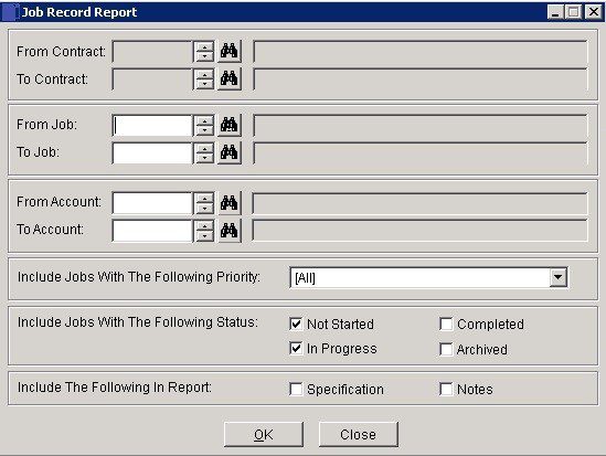 Costing - Contracts And Jobs Reports