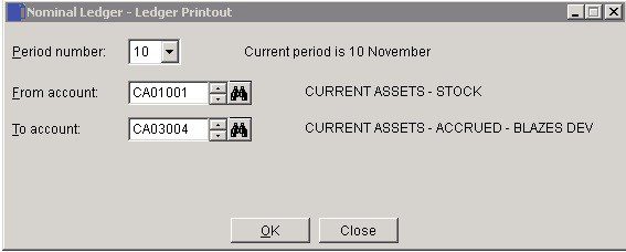 Ledger Printout (Account Transactions)