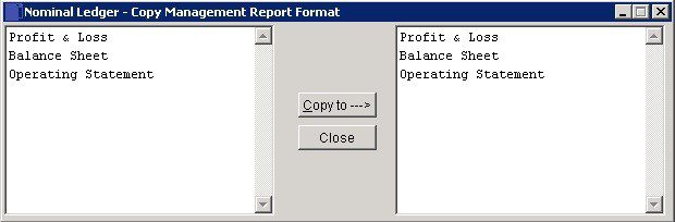 Copy Management Reports Formats