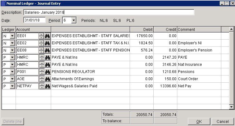 Standard Adjustment Journals