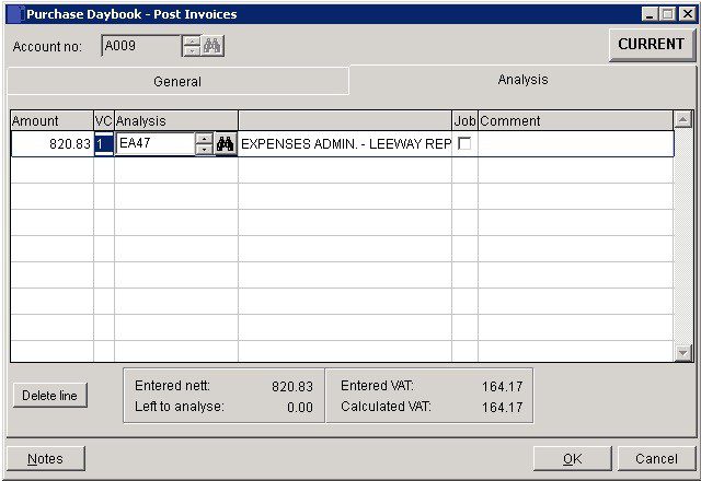 Purchase Ledger - Post Invoices