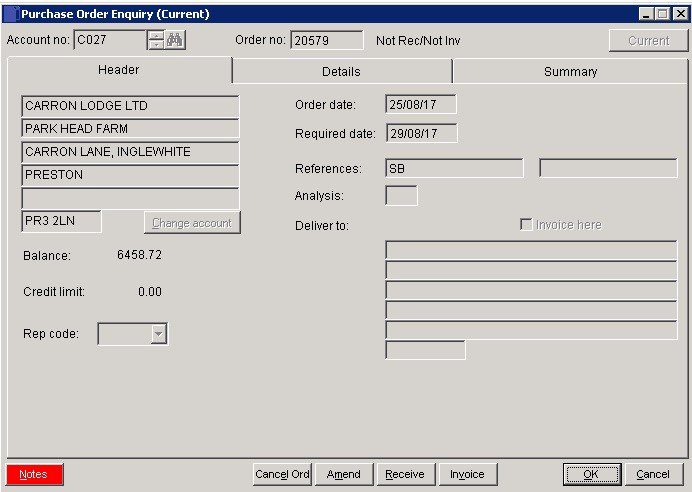 POP - Current, Completed And Cancelled Purchase Orders  - Enquiry And Action