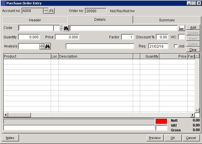 POP - Enter Purchase Orders