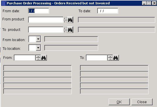 POP - Orders Received But Not Invoiced Report