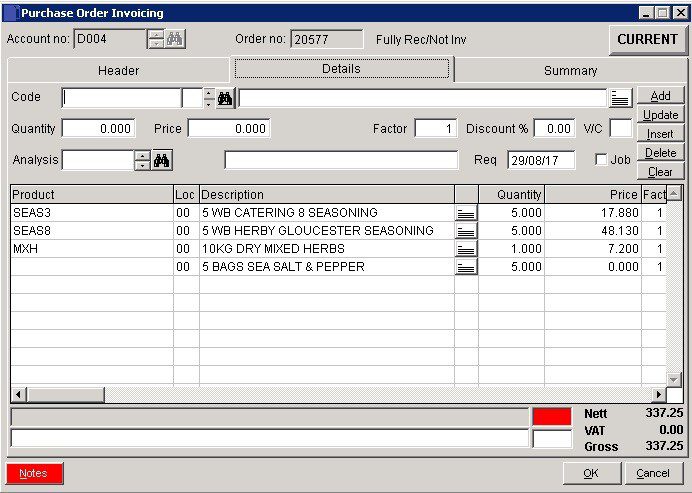 POP - Match Supplier Invoices to Purchase Orders