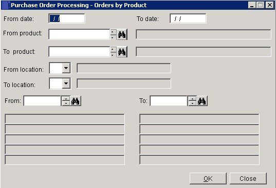 POP - Purchase Orders By Product Or Location