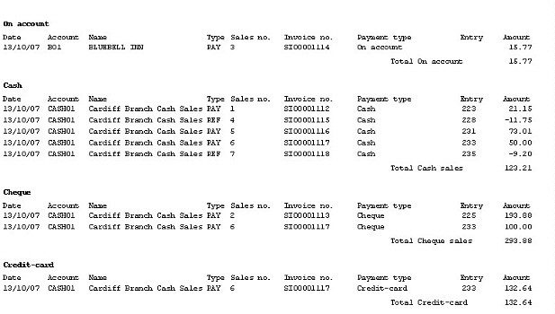 EPOS - Daily Takings Report