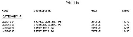 Products - Print Price List