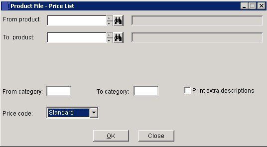 Products - Print Price List