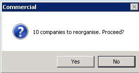 File Menu - Reorganise All Databases - Company 00