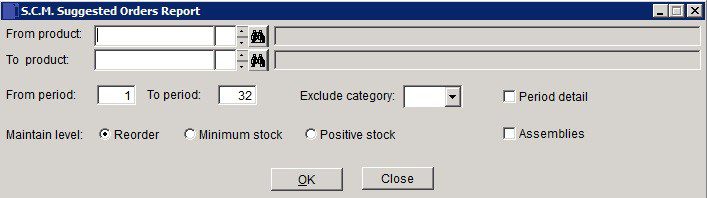 SCM - Suggested Purchase Orders